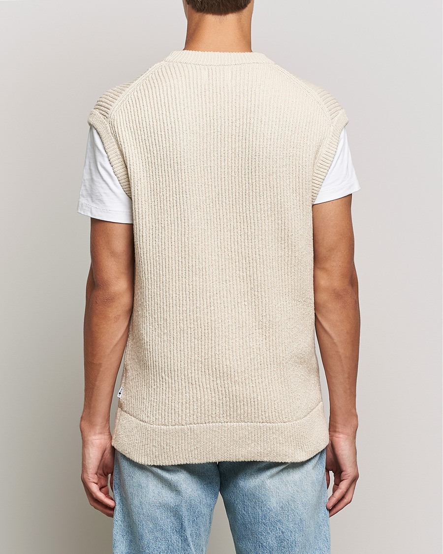 Herren | Pullover | NN07 | Jesse Ribbed Knited Vest Ecru