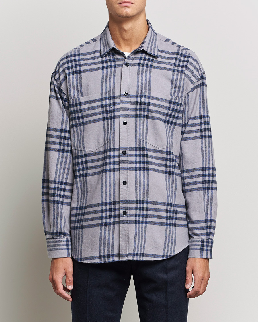 Herren | Hemden | NN07 | Deon Checked Shirt Grey/Blue