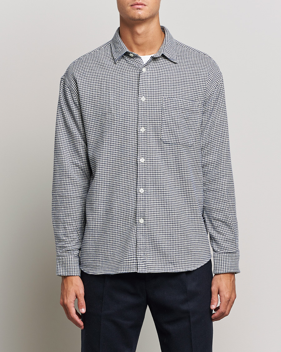 Herren | Hemden | NN07 | Deon Houndstooth Shirt Blue/White