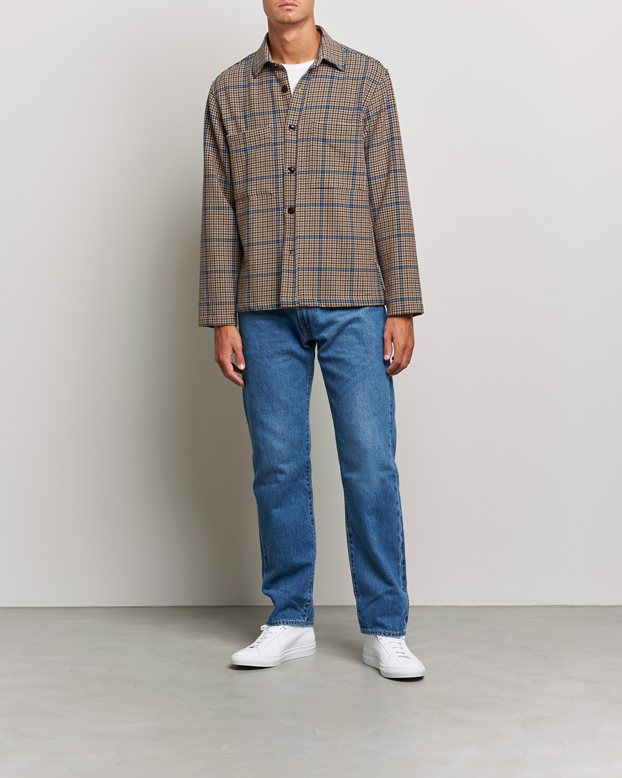 Herren | Hemden | NN07 | Frode Checked Overshirt Brown/Cobolt Blue