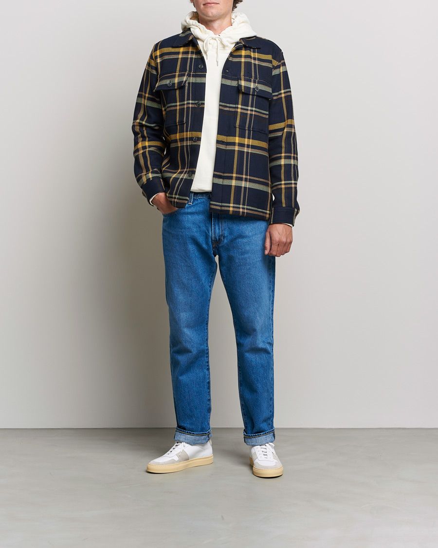 Herren | Hemden | NN07 | Wilas Checked Overshirt Navy/Yellow