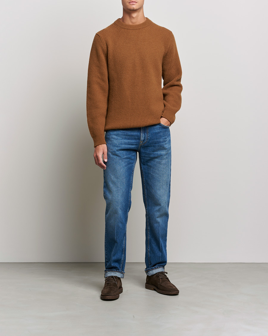 Herren | Pullover | Nudie Jeans | August Wool Rib Knitted Sweater Oak