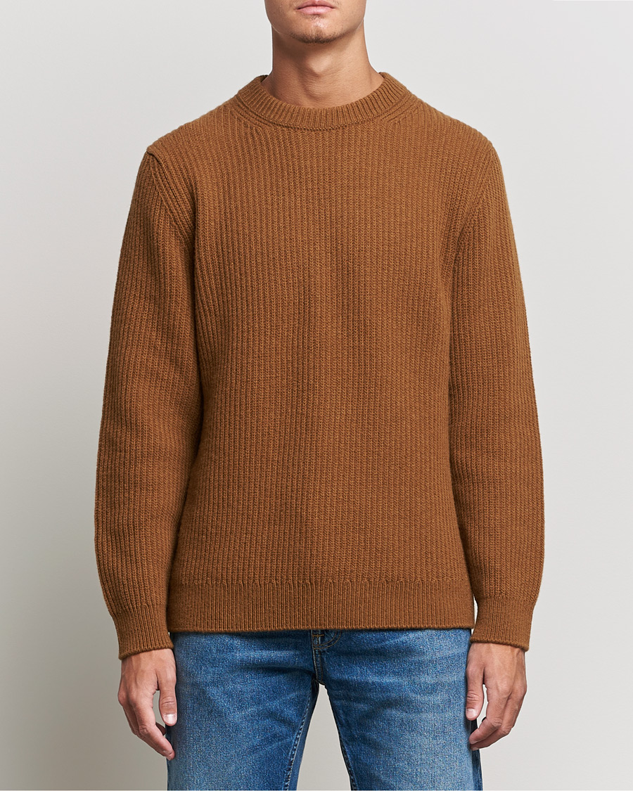 Herren | Pullover | Nudie Jeans | August Wool Rib Knitted Sweater Oak
