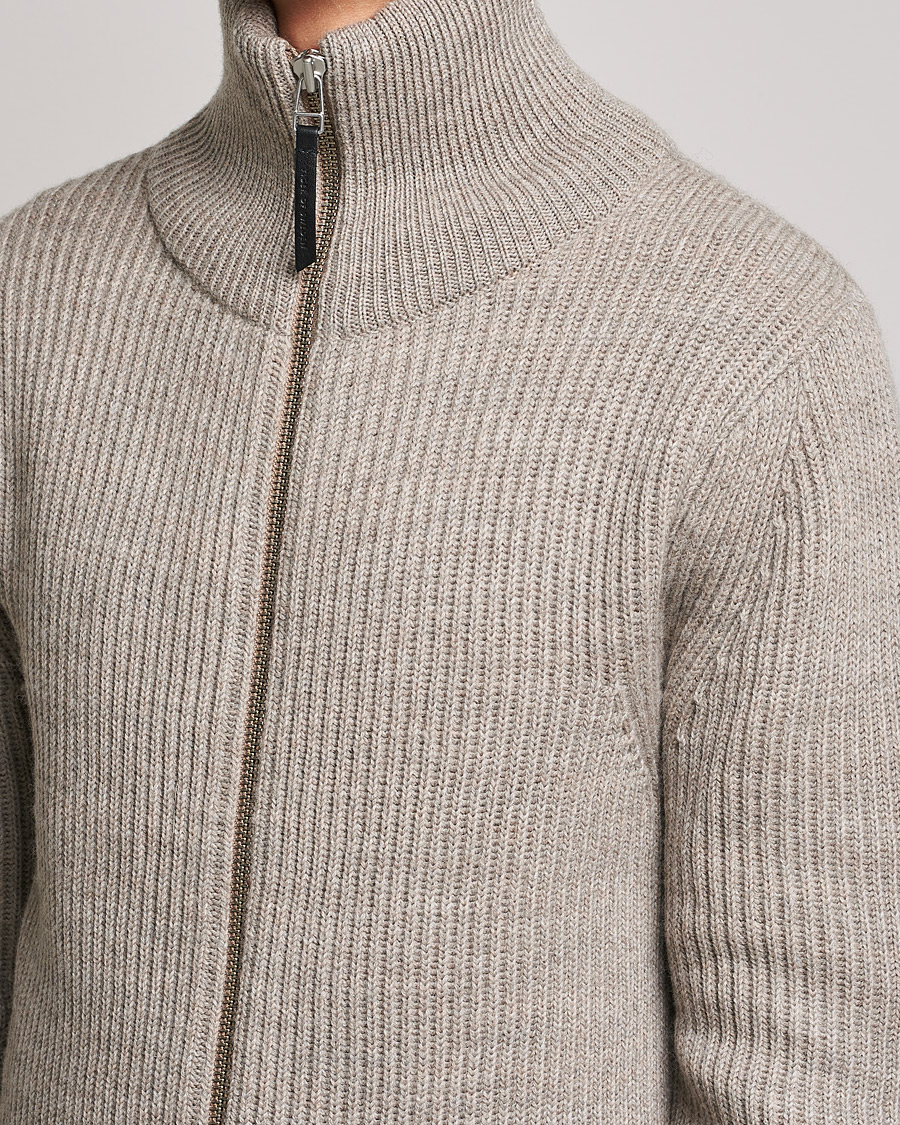 Herren | Pullover | Tiger of Sweden | Nyman Wool Zip Cardigan Moon Stone