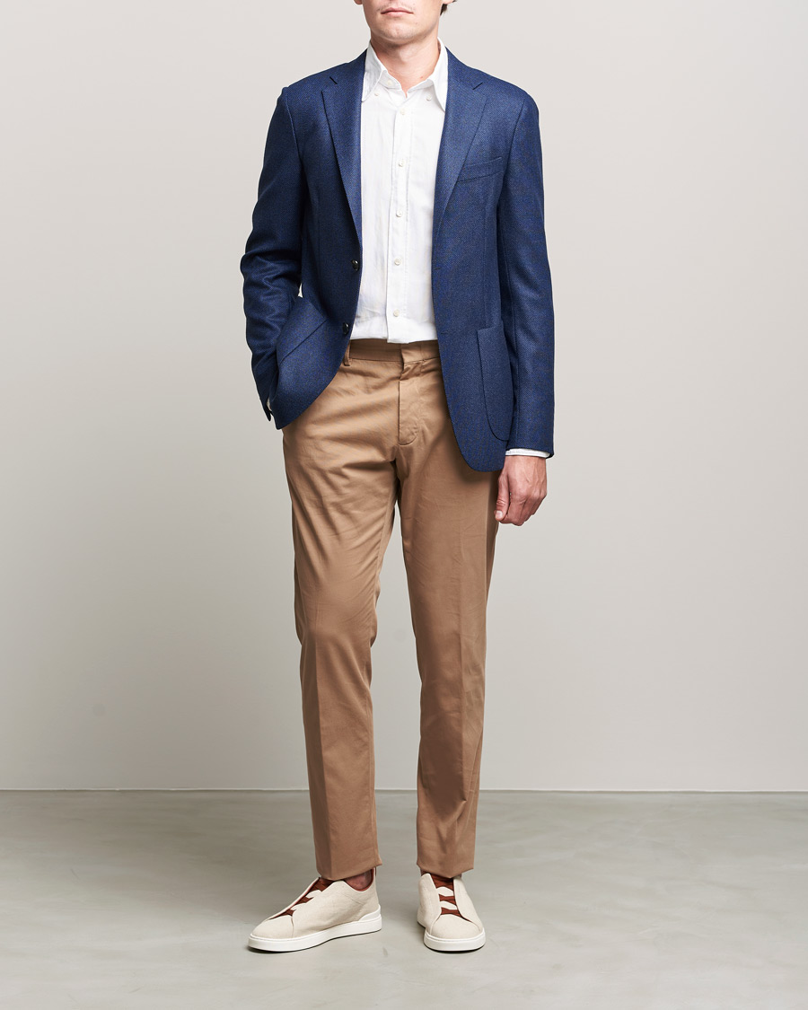 Herren | Sakkos | Zegna | Unconstructed Wool Blazer Dark Blue