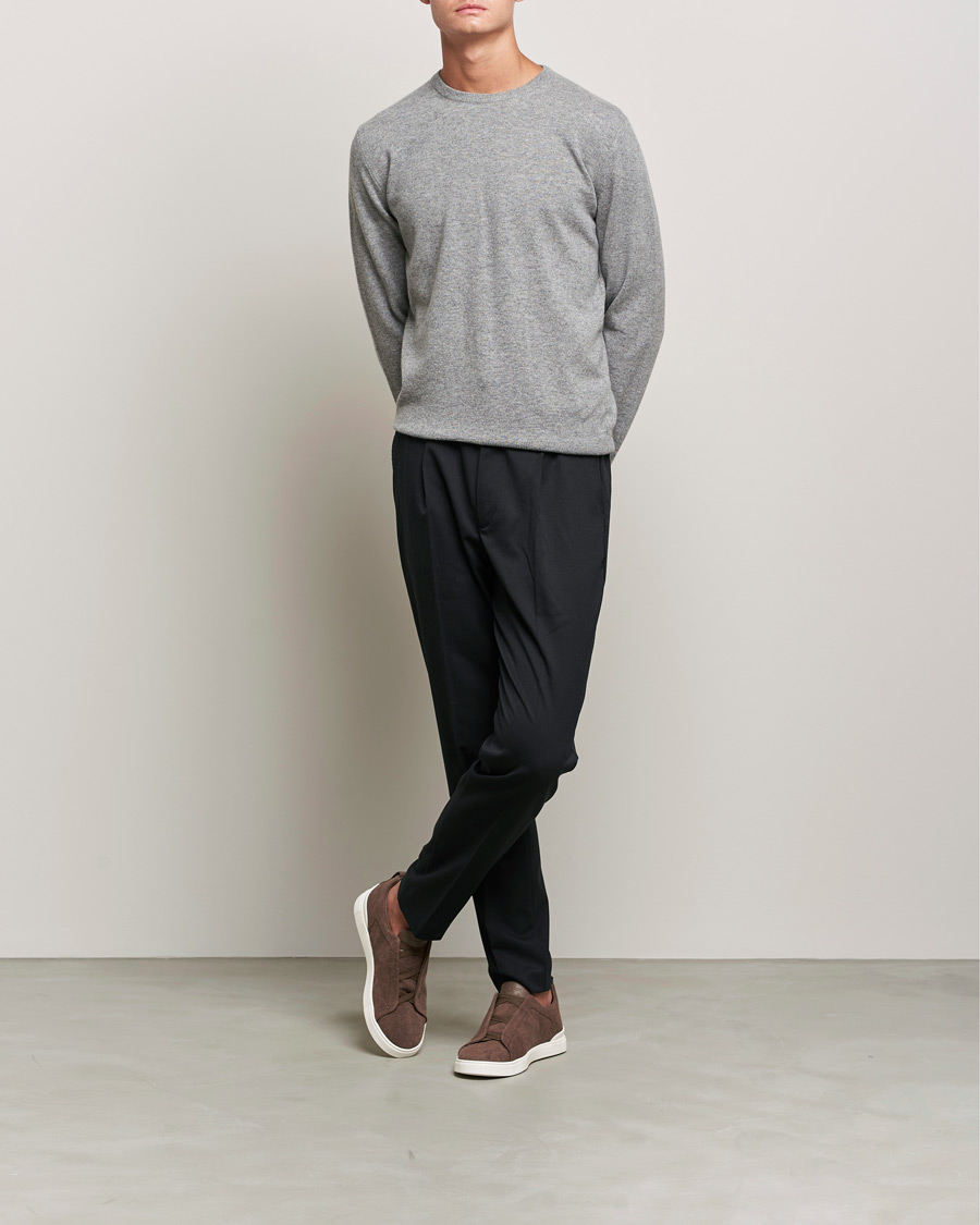 Herren | Pullover | Zegna | Oasi Cashmere Crew Neck Grey Melange