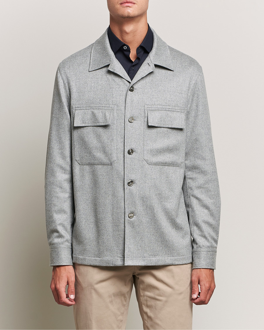 Herren | Hemden | Zegna | Oasi Cashmere Overshirt Light Grey