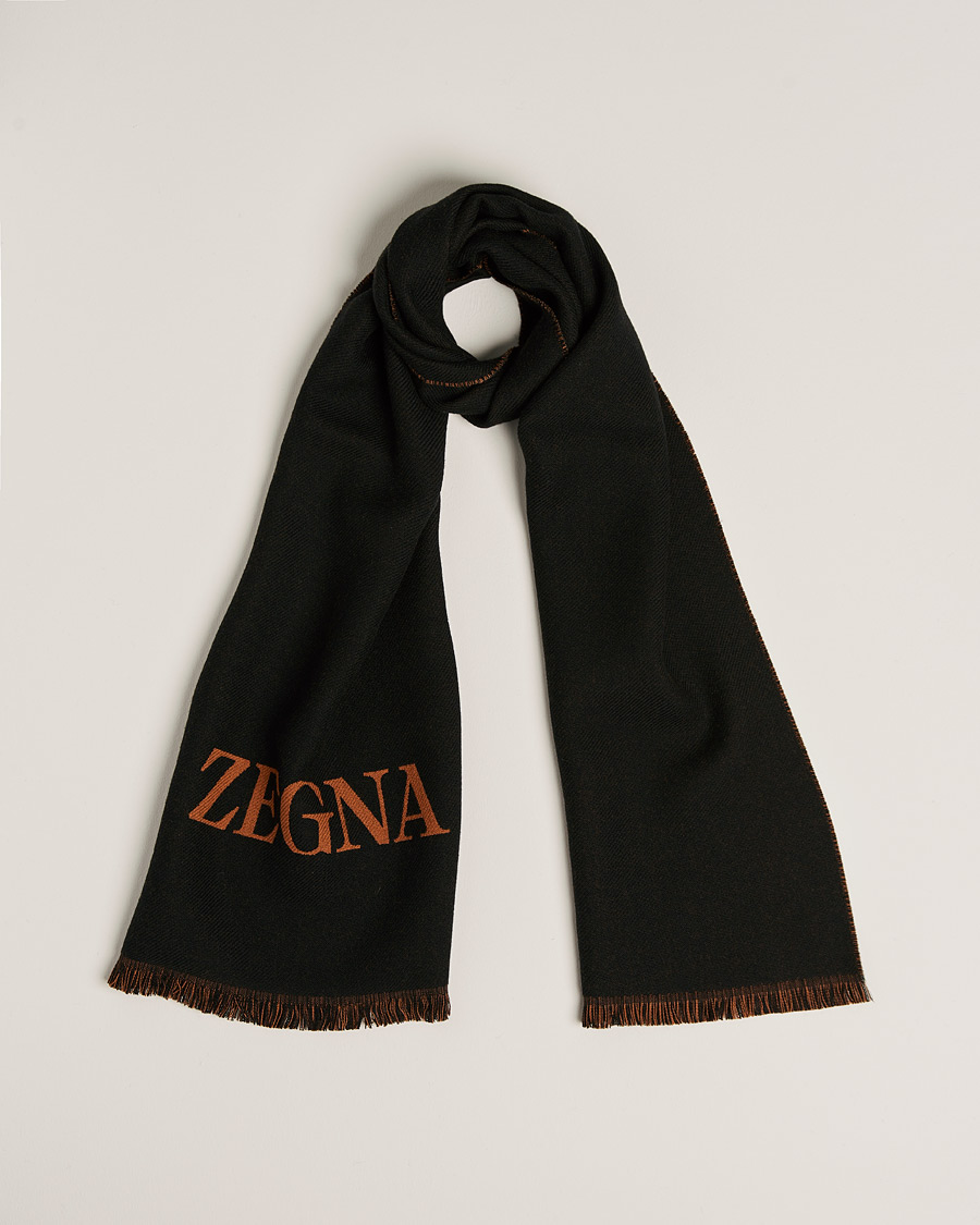 Herren | Zegna Bicolor Wool Scarf Black | Zegna | Bicolor Wool Scarf Black