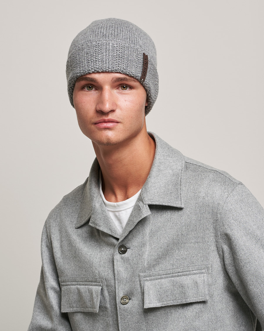 Herren | Zegna Cashmere Beanie Light Grey | Zegna | Cashmere Beanie Light Grey