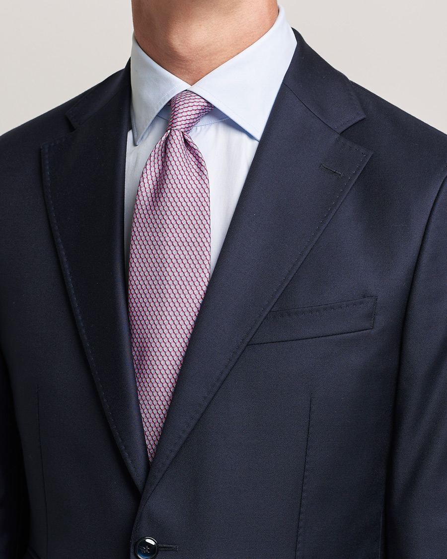 Herren | Zegna Printed Silk Tie Pink | Zegna | Printed Silk Tie Pink