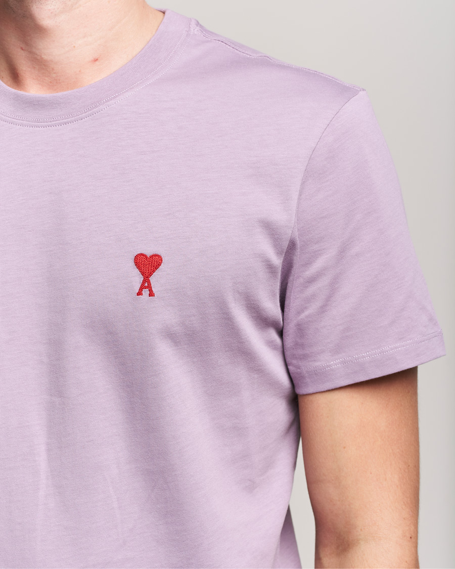Herren | T-Shirts | AMI | Heart Logo T-Shirt Washed Purple
