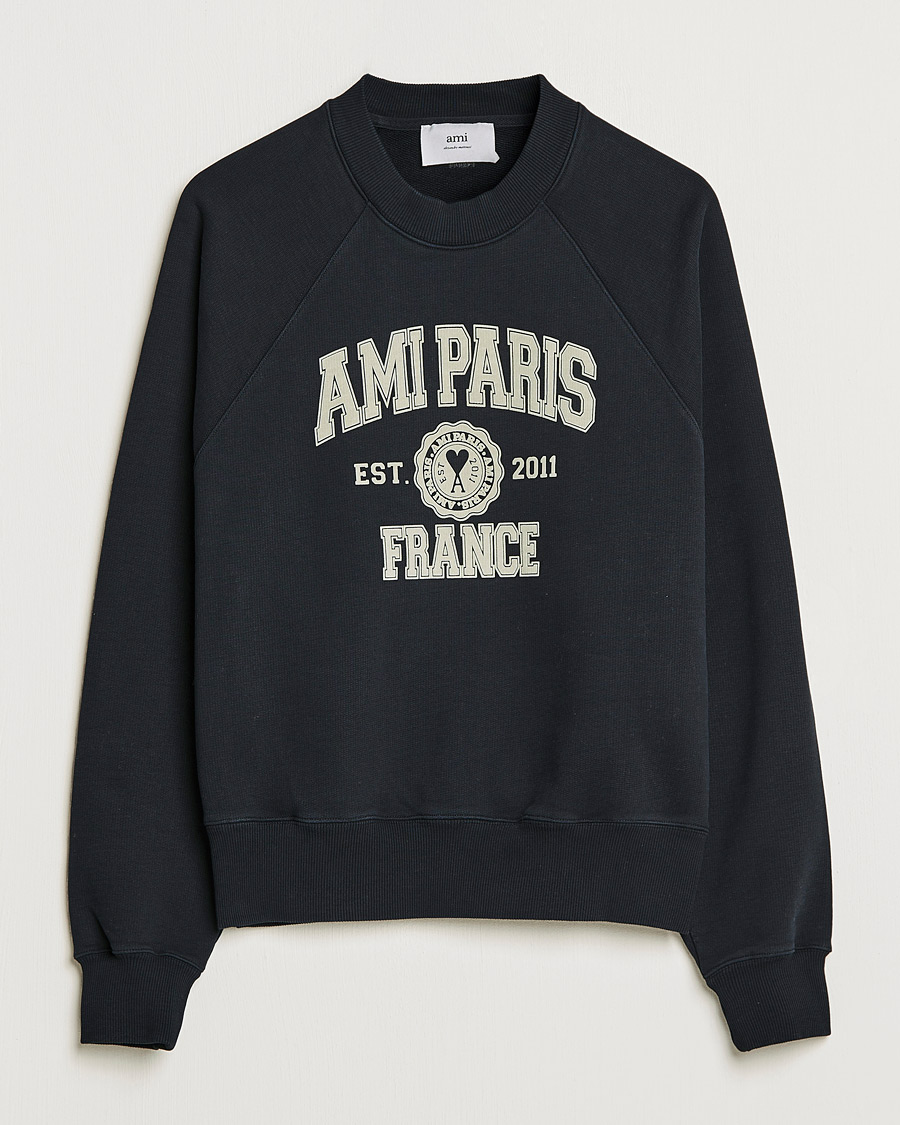Herren | Pullover | AMI | Paris College Sweatshirt Black