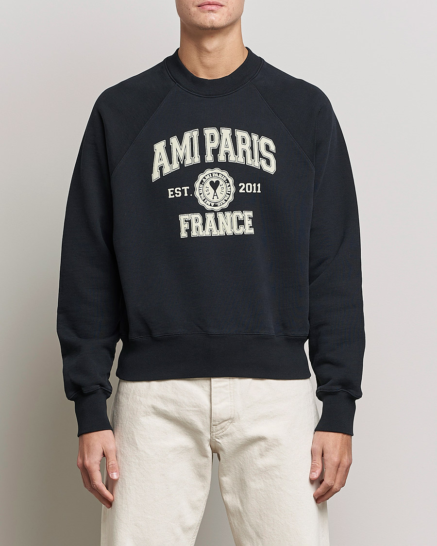 Herren | Pullover | AMI | Paris College Sweatshirt Black