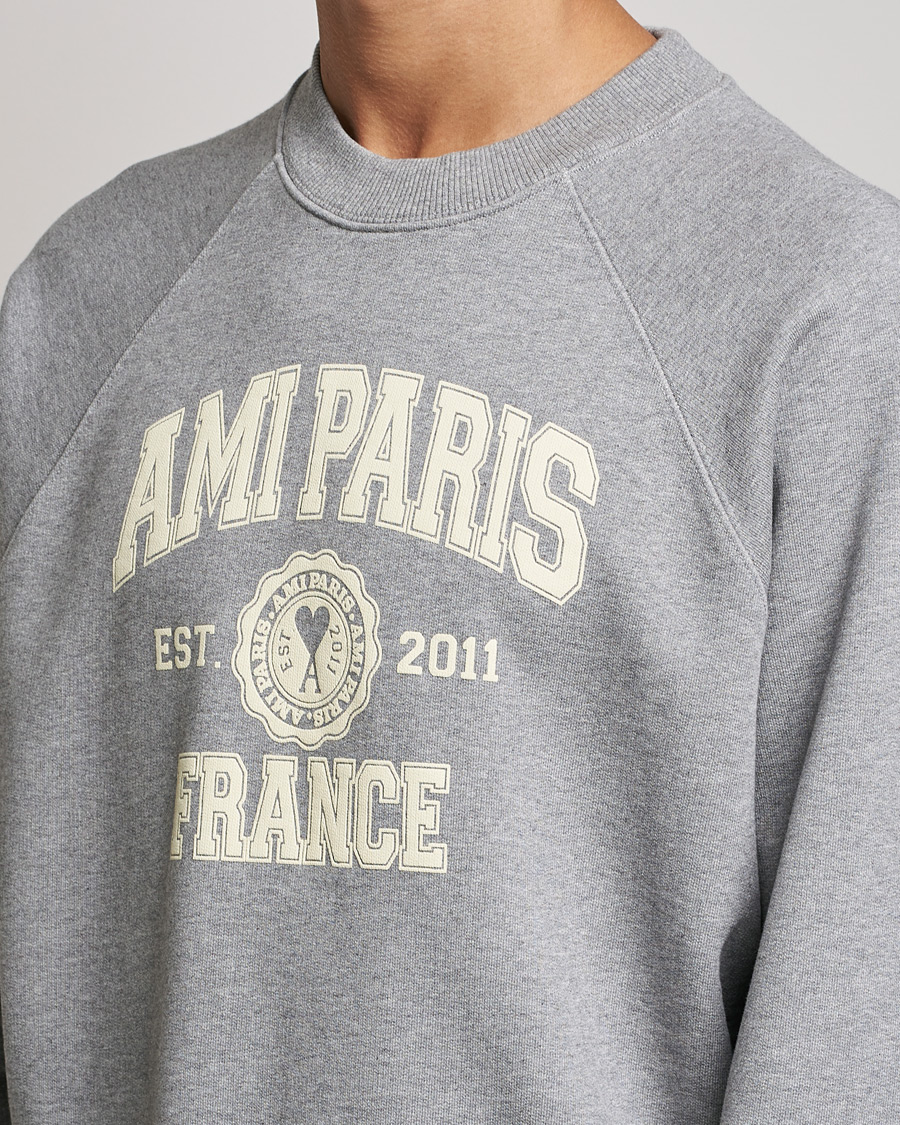Herren | Pullover | AMI | Paris College Sweatshirt Heather Grey