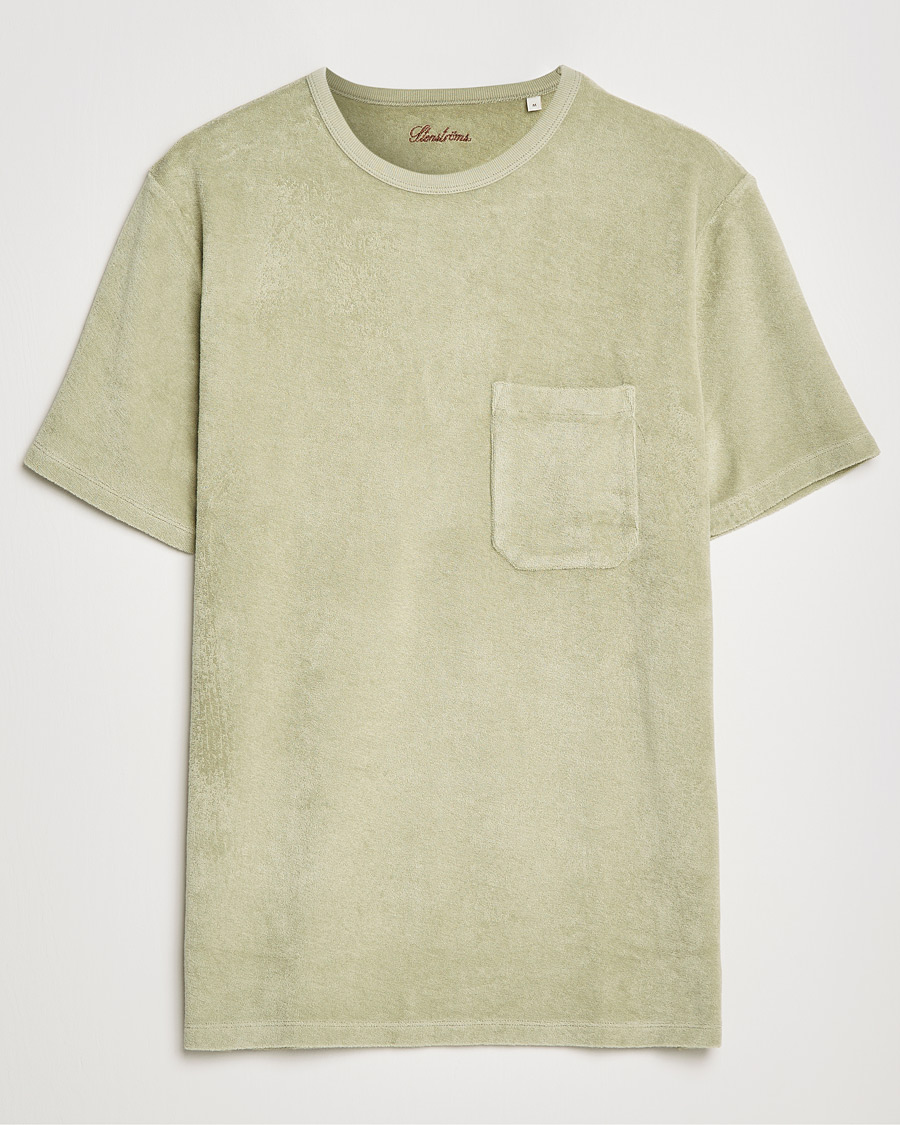Herren | T-Shirts | Stenströms | Towelling Cotton T-Shirt Olive