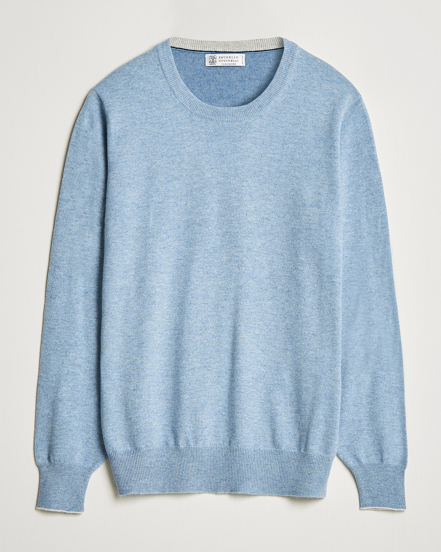Herren | Pullover | Brunello Cucinelli | 2 Ply Cashmere Pullover Light Blue
