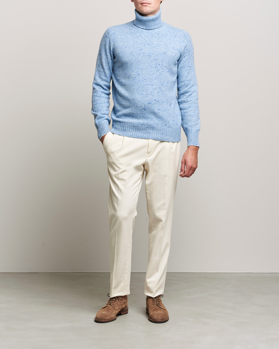 Herren | Pullover | Brunello Cucinelli | Cashmere Blend Rollneck Light Blue
