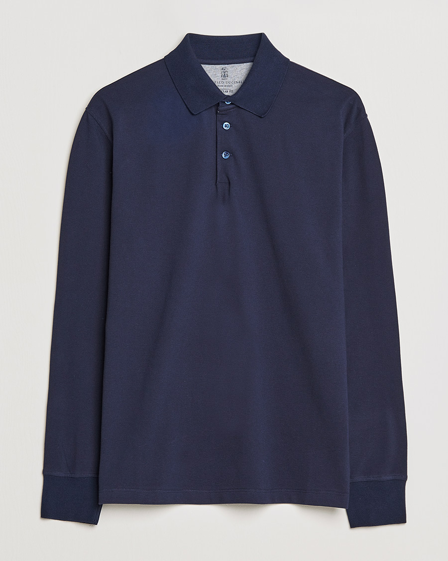 Herren | Pullover | Brunello Cucinelli | Long Sleeve Polo Navy