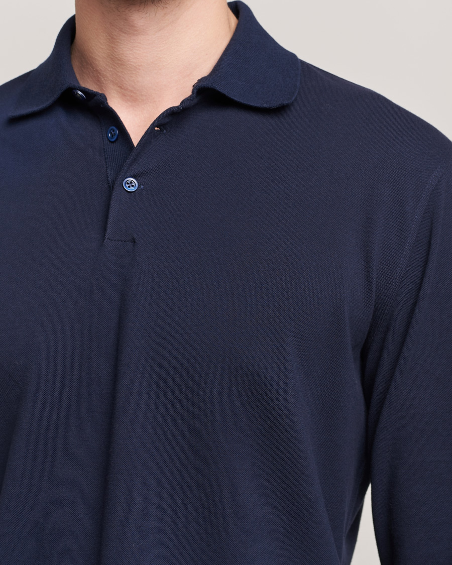 Herren | Pullover | Brunello Cucinelli | Long Sleeve Polo Navy