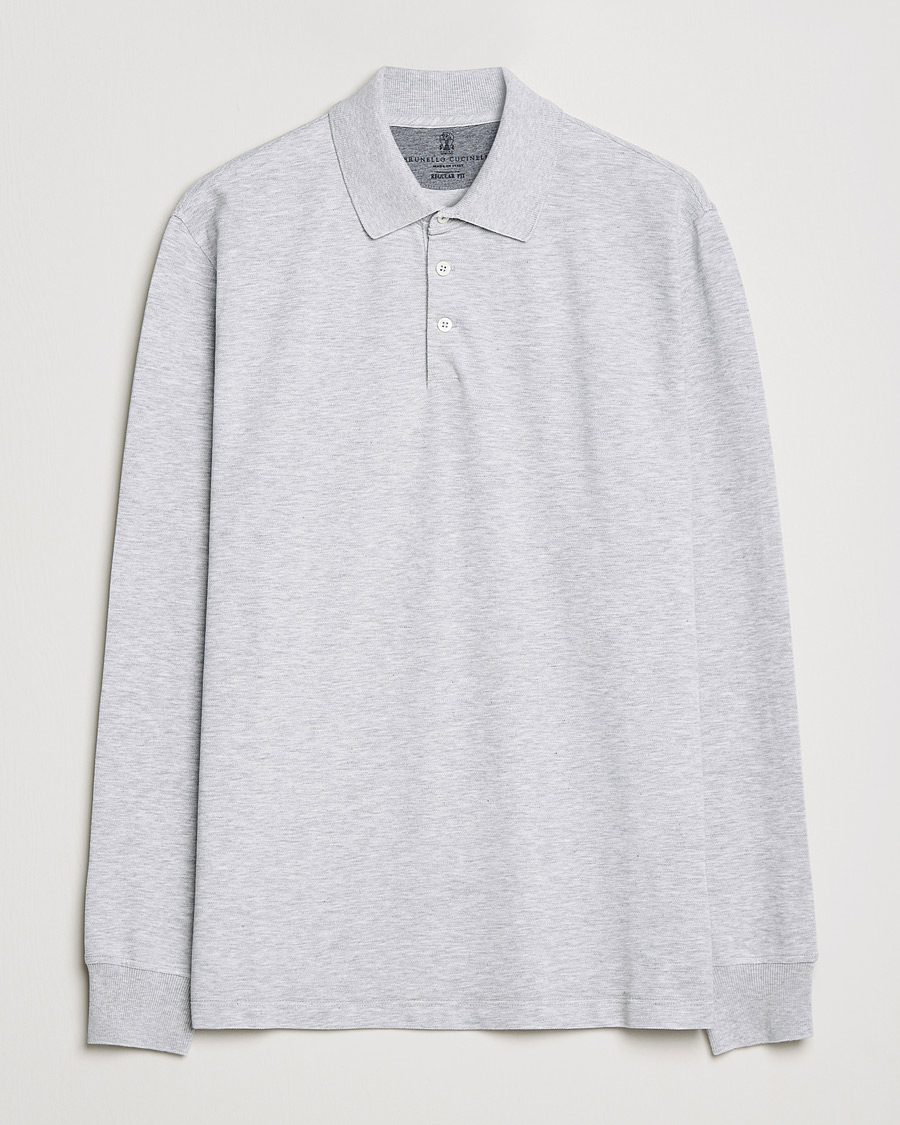 Herren | Pullover | Brunello Cucinelli | Long Sleeve Polo Light Grey