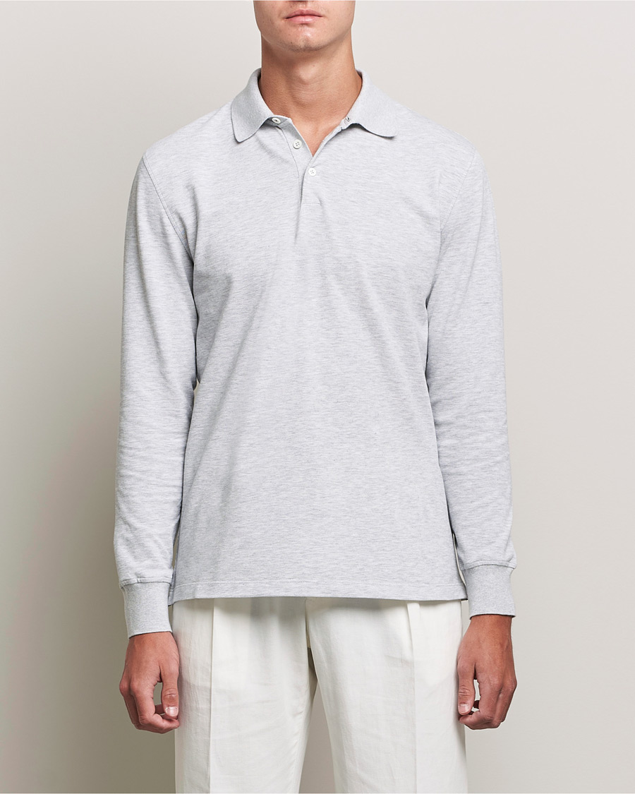 Herren | Pullover | Brunello Cucinelli | Long Sleeve Polo Light Grey