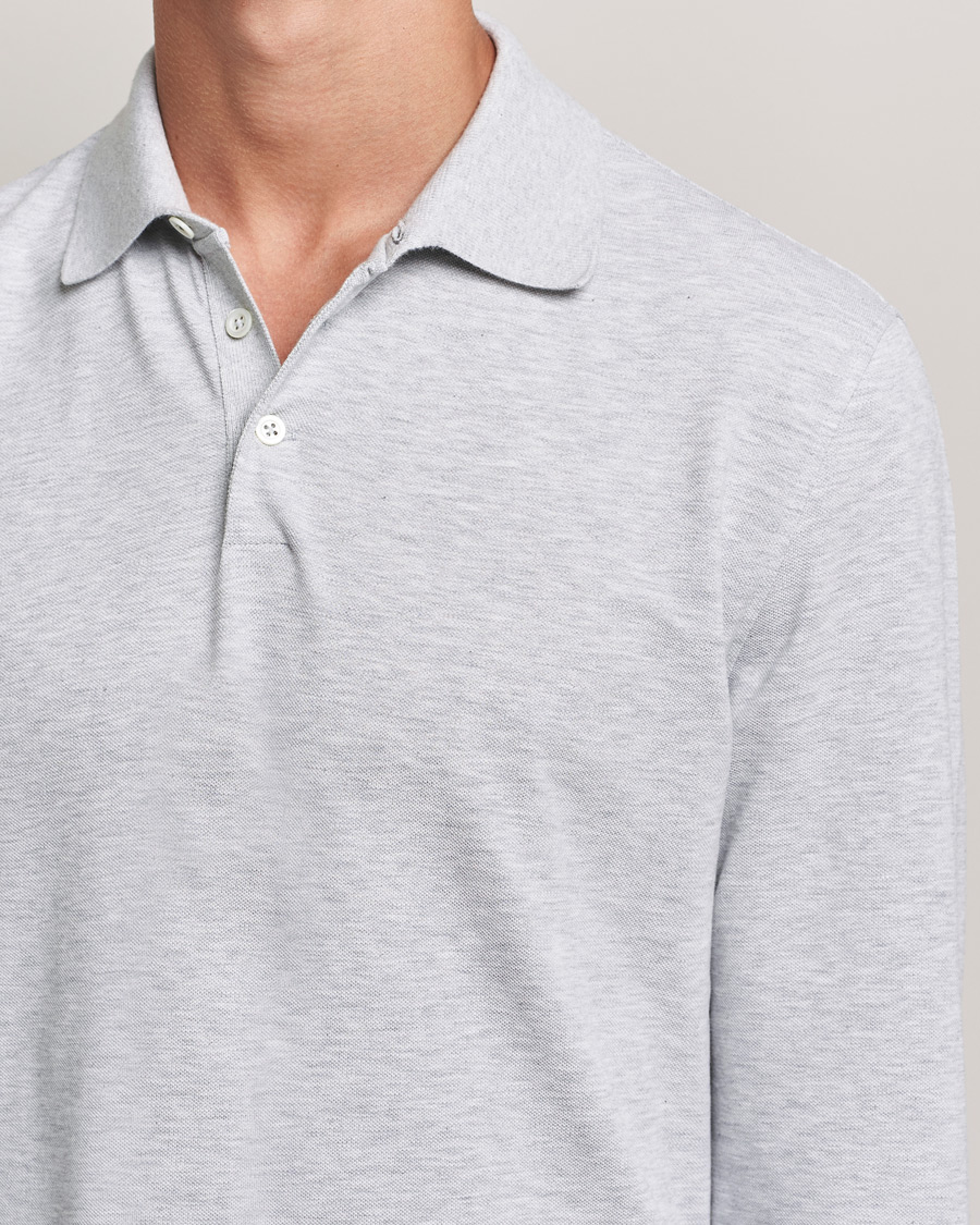 Herren | Pullover | Brunello Cucinelli | Long Sleeve Polo Light Grey