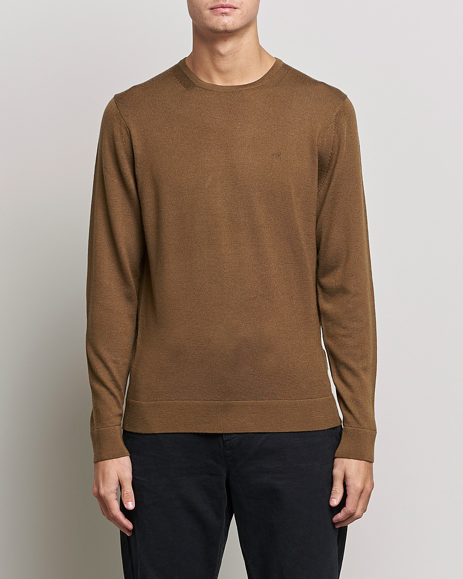 Herren | Pullover | Calvin Klein | Superior Wool Crew Neck Sweater Chester Brown