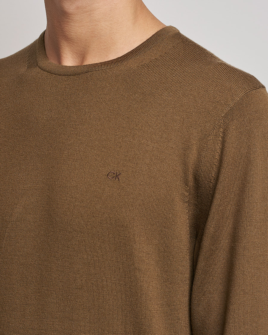 Herren | Pullover | Calvin Klein | Superior Wool Crew Neck Sweater Chester Brown