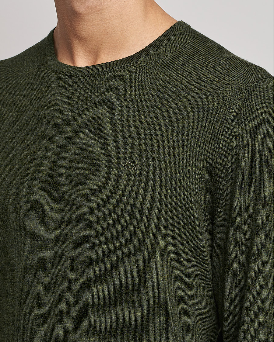 Herren | Pullover | Calvin Klein | Superior Wool Crew Neck Sweater Dark Olive