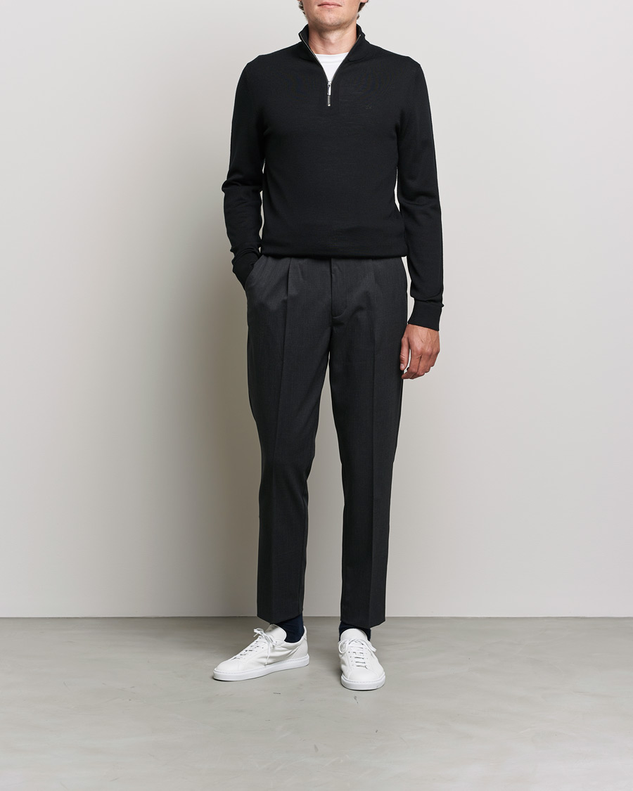 Herren | Pullover | Calvin Klein | Superior Wool Half Zip Sweater Black