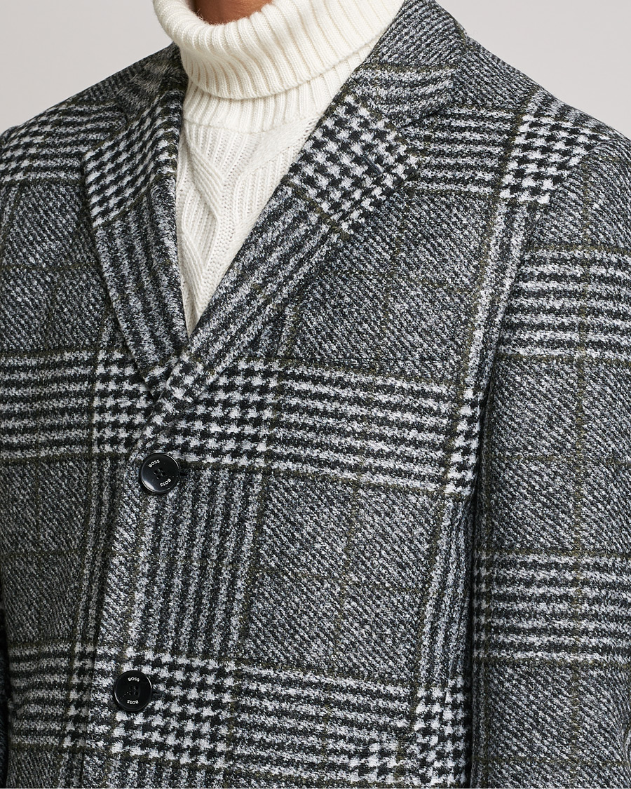 Herren | Jacken | BOSS BLACK | Hyde Wool Checked Coat Black/Grey