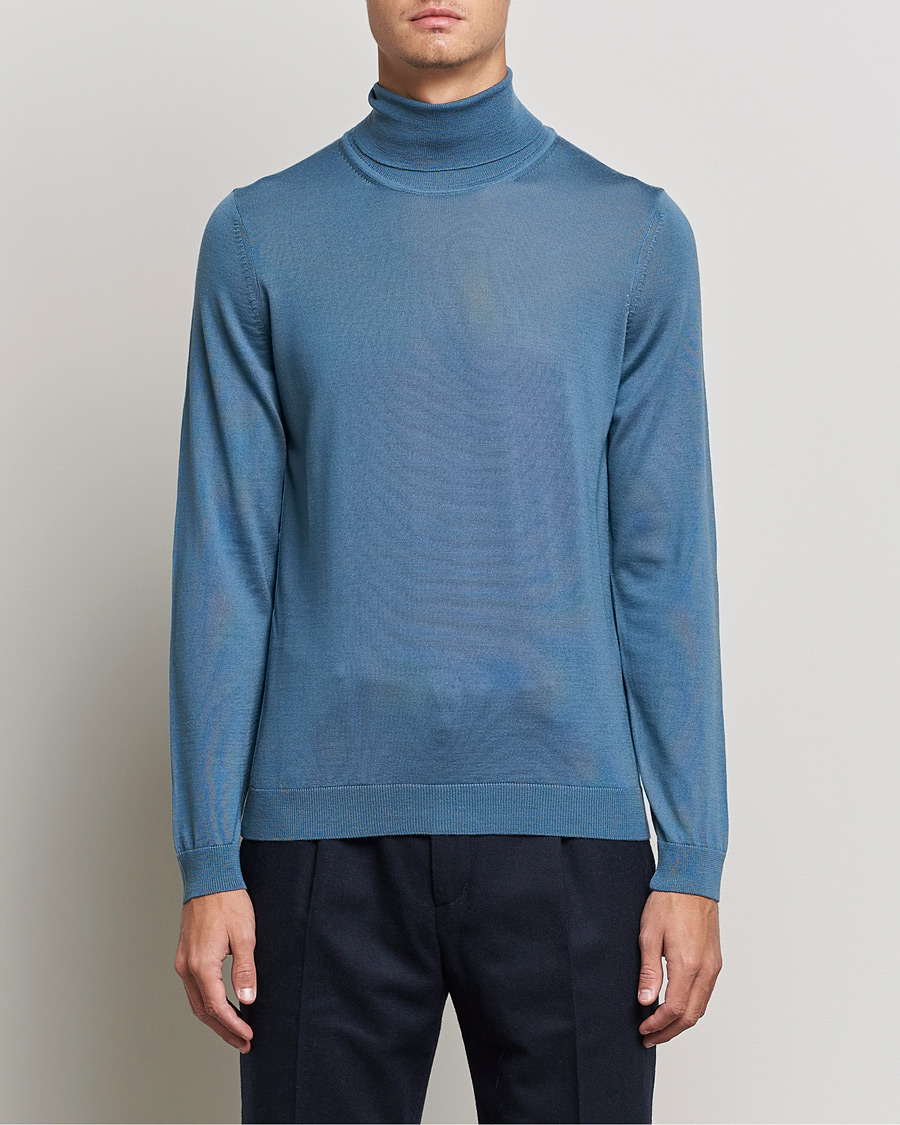 Herren | Pullover | BOSS BLACK | Musso Merino Polo Bright Blue