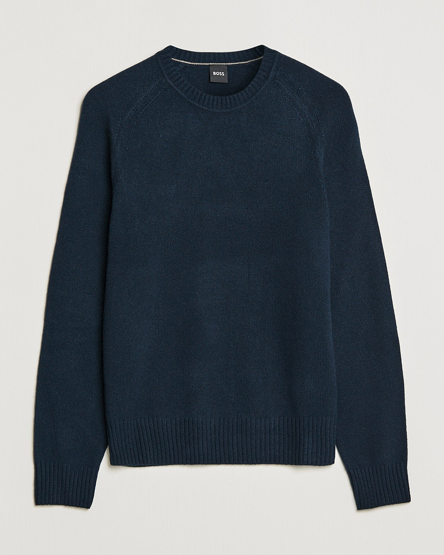 Herren | Pullover | BOSS BLACK | BOSS Lolive Knitted Sweater Dark Blue