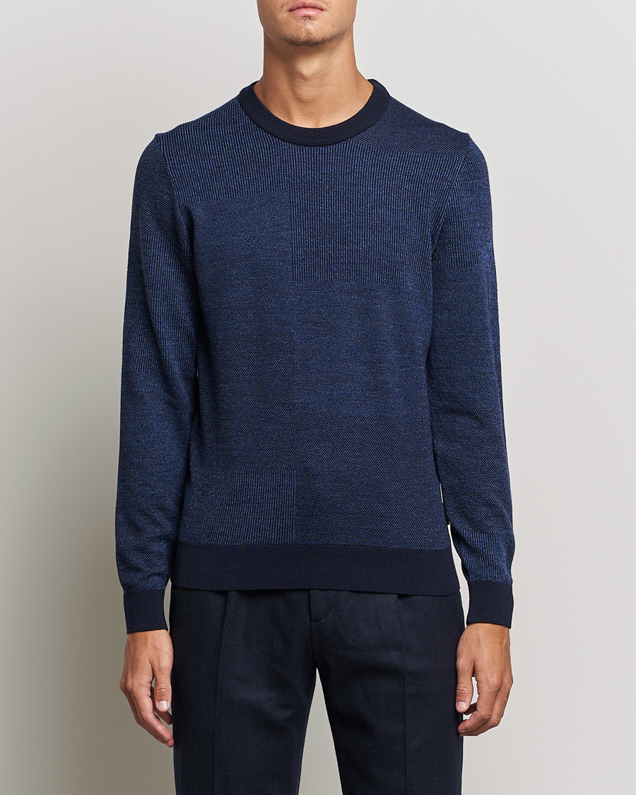 Herren | Pullover | BOSS BLACK | Leugenio Strucktured Block Sweater Dark Blue
