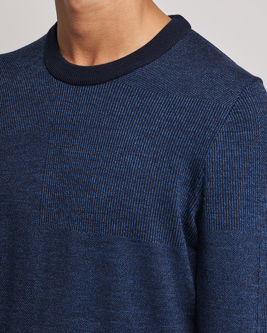 Herren | Pullover | BOSS BLACK | Leugenio Strucktured Block Sweater Dark Blue