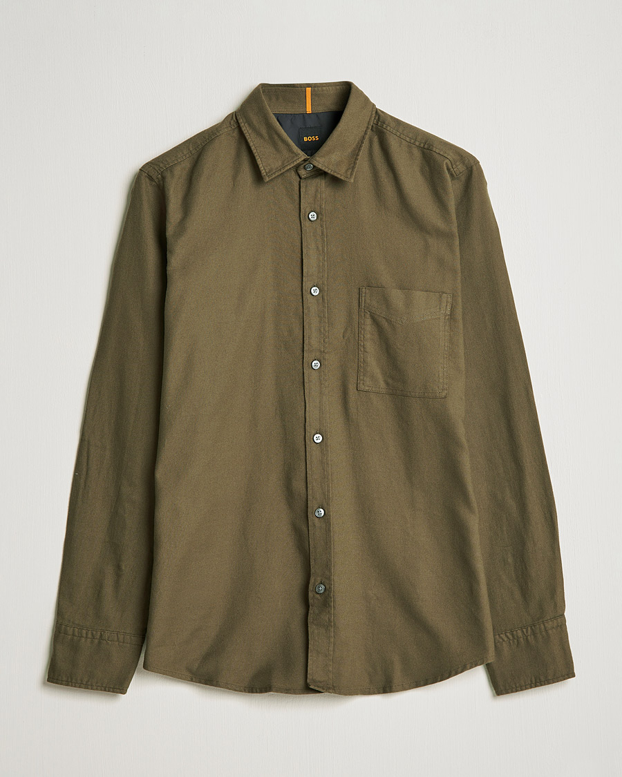 Herren | Hemden | BOSS ORANGE | Relegant Flannel Shirt Dark Green
