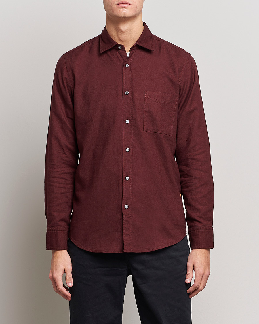 Herren | Hemden | BOSS ORANGE | Relegant Flannel Shirt Dark Red