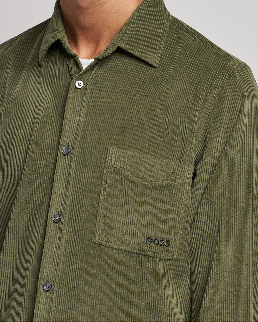 Herren | Hemden | BOSS ORANGE | Relegant Corduroy Shirt Dark Green
