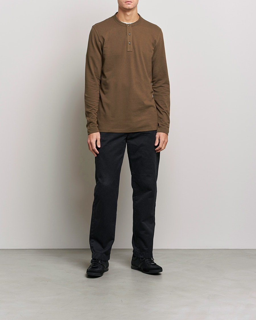Herren | Pullover | BOSS ORANGE | Teetwill Henley Dark Green