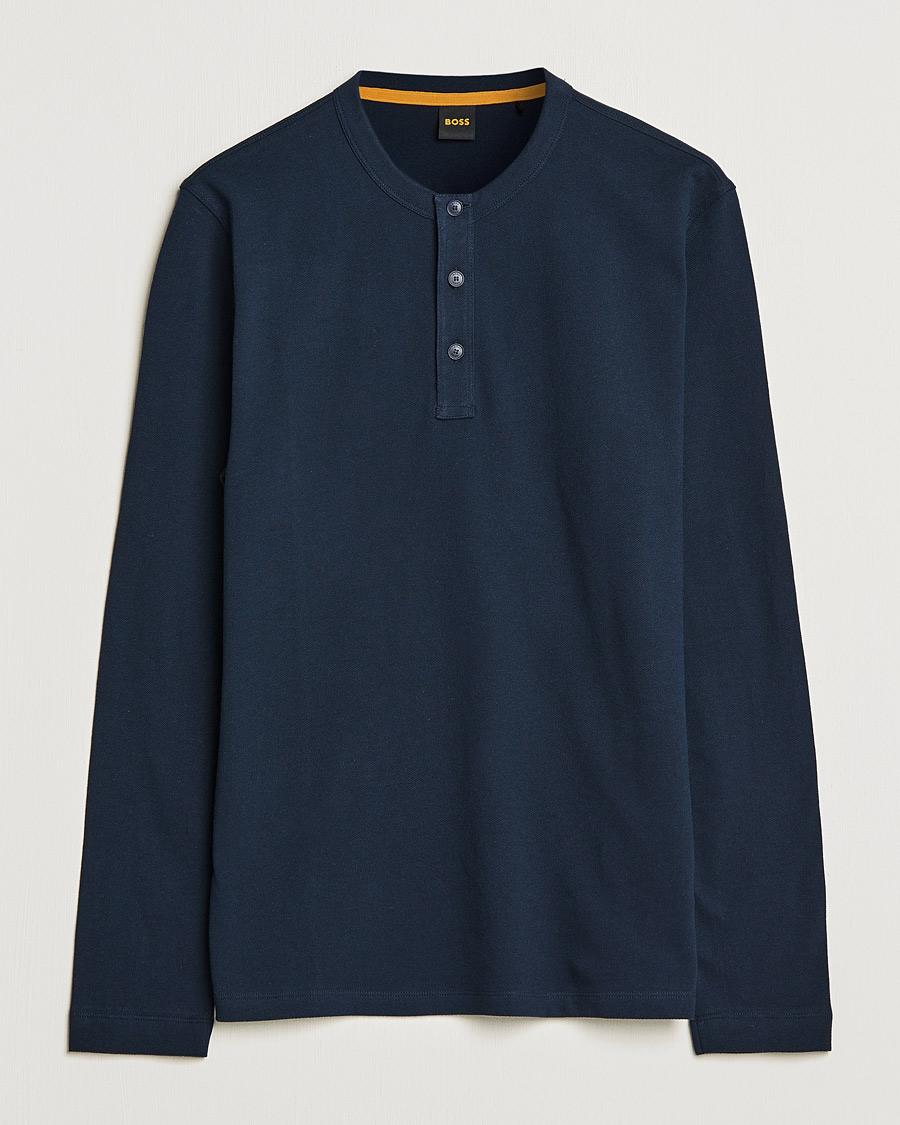 Herren | Pullover | BOSS ORANGE | Teetwill Henley Dark Blue