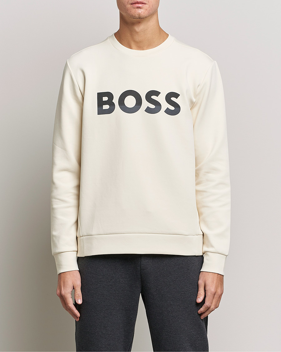 Herren | Pullover | BOSS GREEN | BOSS Athleisure Salbo Logo Sweatshirt Open White