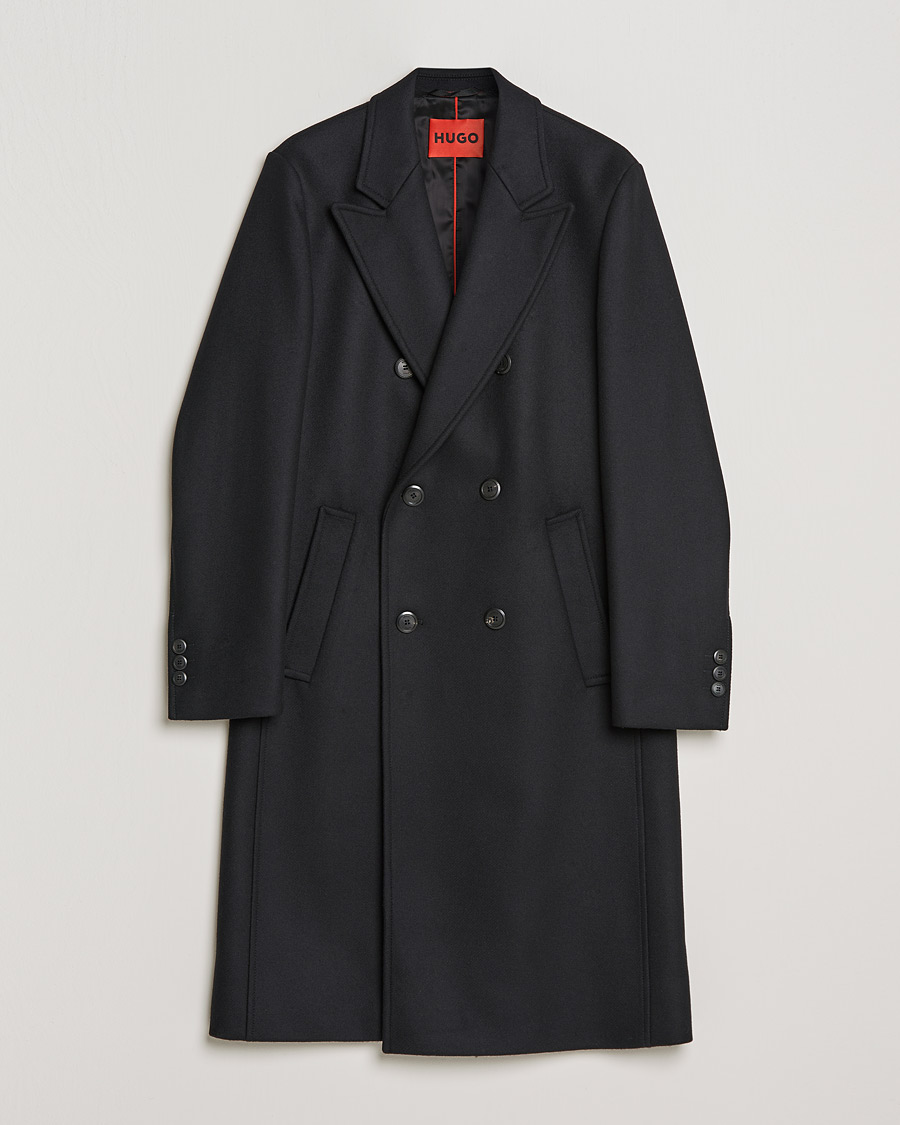 Herren | Jacken | HUGO | Miroy Wool Double Breasted Coat Black