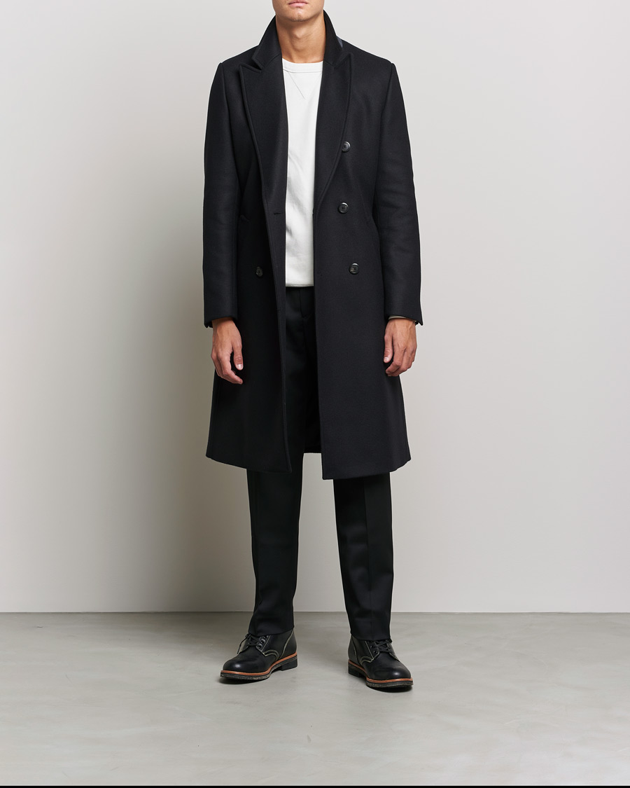 Herren | Jacken | HUGO | Miroy Wool Double Breasted Coat Black