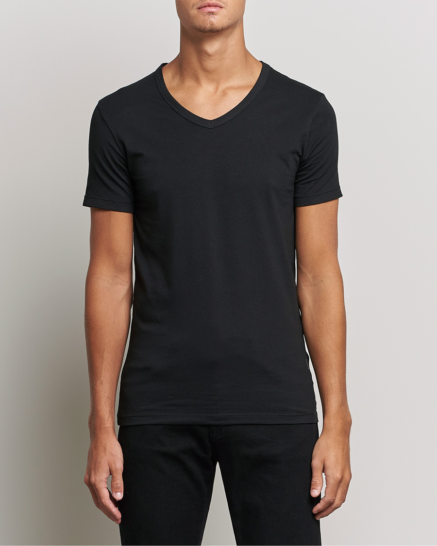 Herren | BOSS | BOSS BLACK | 2-Pack V-Neck Slim Fit T-Shirt Black