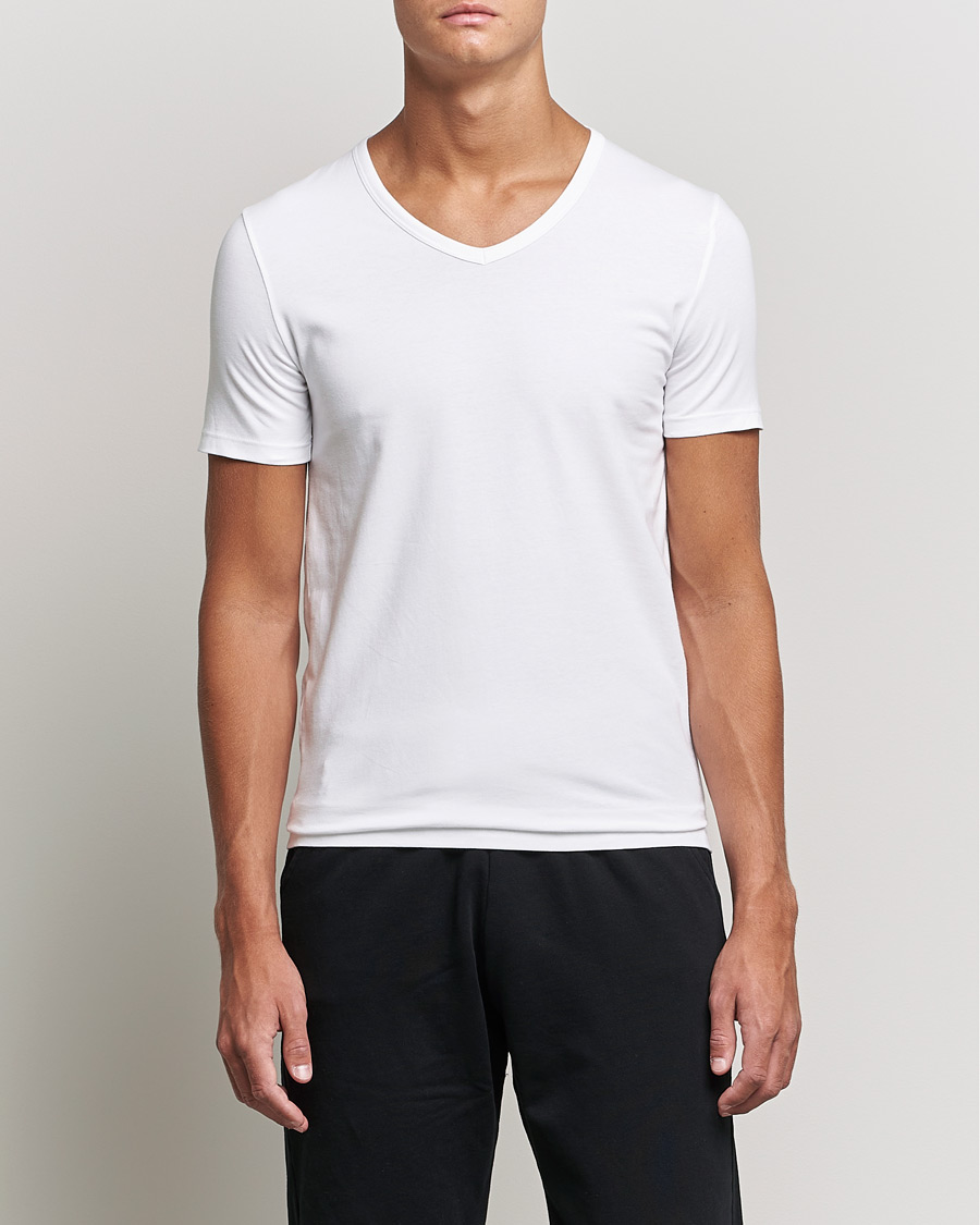 Herren | Kleidung | BOSS BLACK | 2-Pack V-Neck Slim Fit T-Shirt White