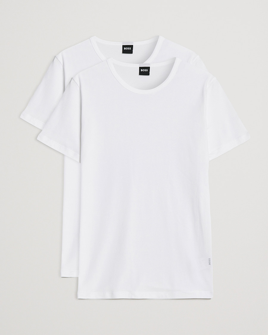 Herren | T-Shirts | BOSS BLACK | 2-Pack Crew Neck Slim Fit T-Shirt White