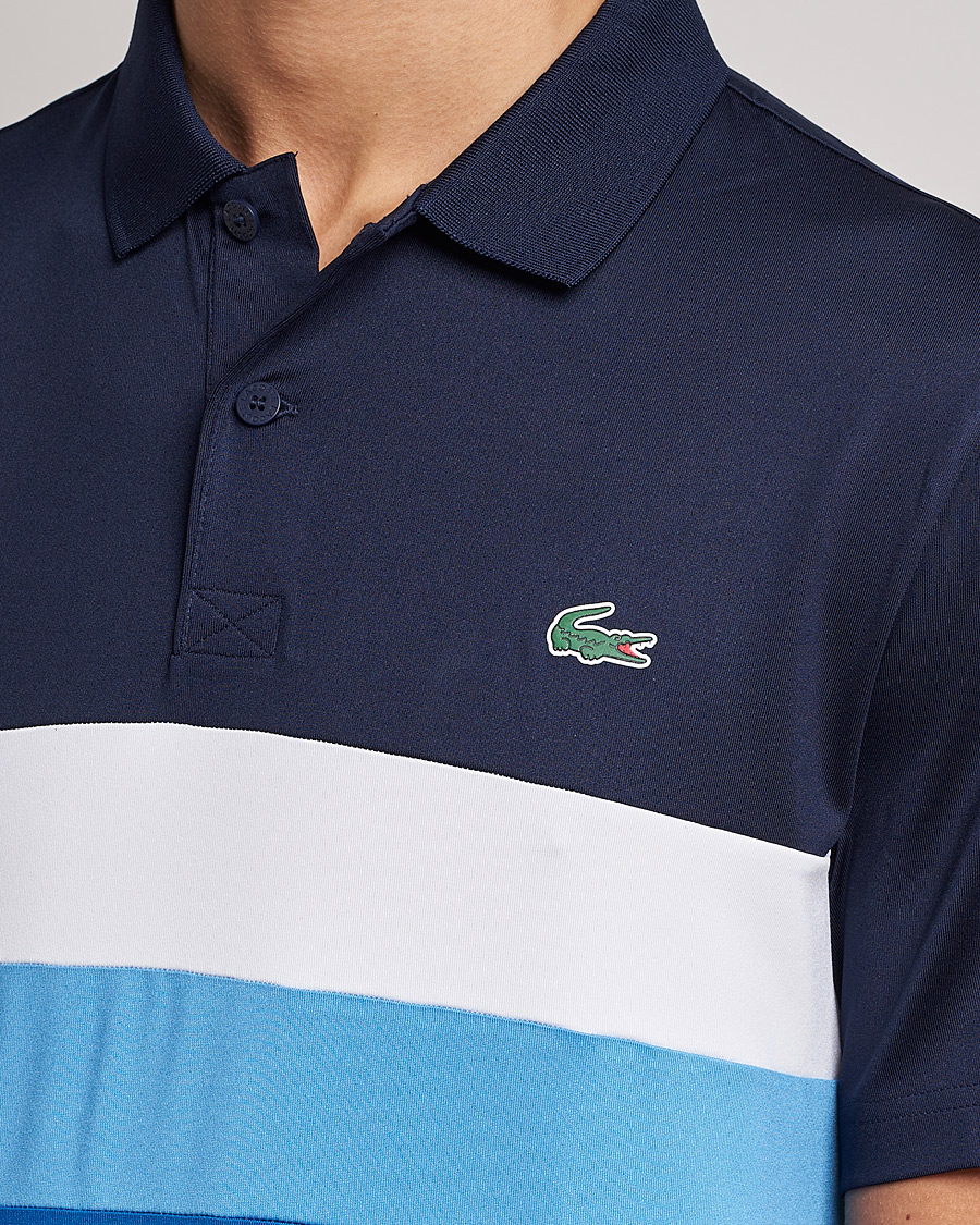 Herren | Poloshirts | Lacoste Sport | Performance Striped Polo Navy Blue