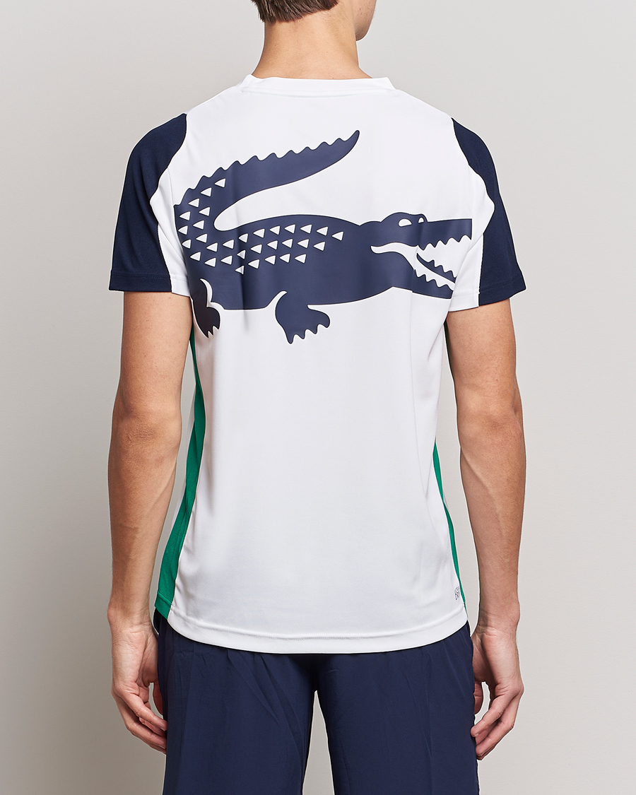 Herren | T-Shirts | Lacoste Sport | Performance Crew Neck T-Shirt White/Navy Blue