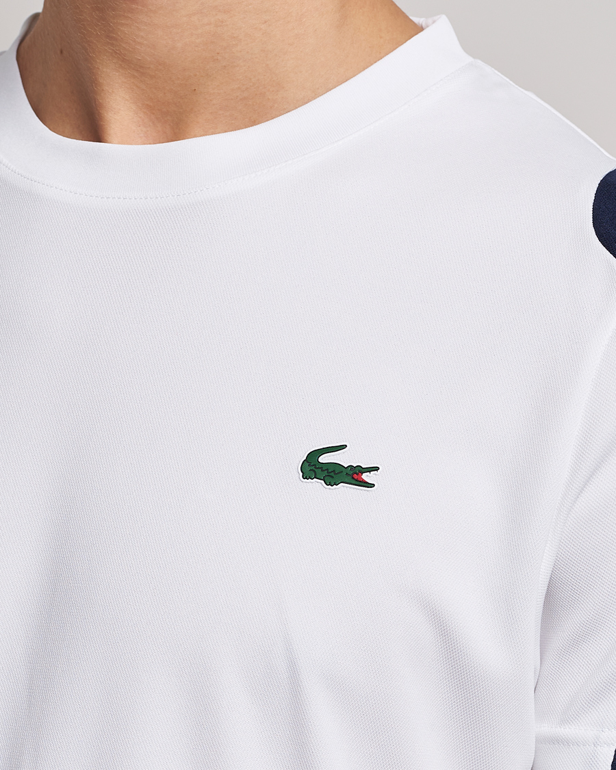 Herren | T-Shirts | Lacoste Sport | Performance Crew Neck T-Shirt White/Navy Blue