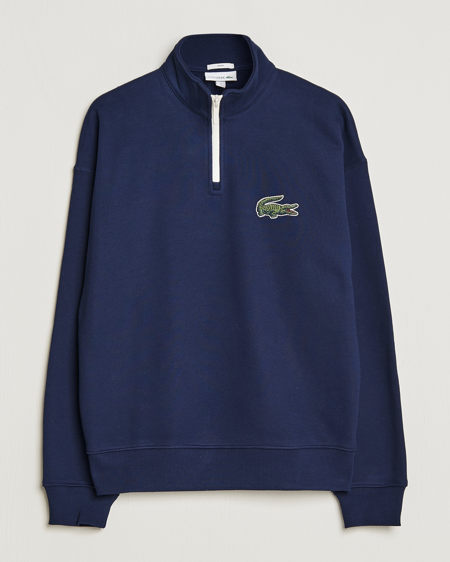 Herren | Pullover | Lacoste | Half Zip Organic Cotton Sweatshirt Navy Blue